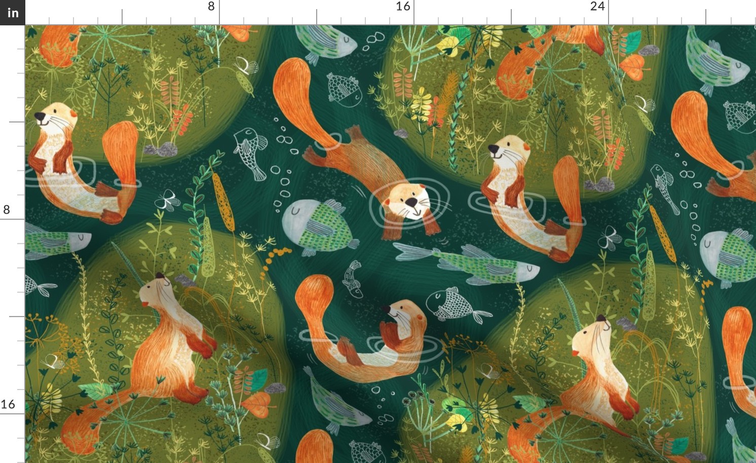 Pattern #74 -  Playful otters by the river 