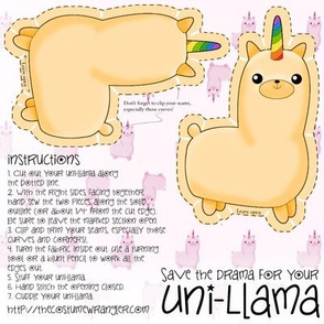 Sew Your Own Mini Orange Uni Llama