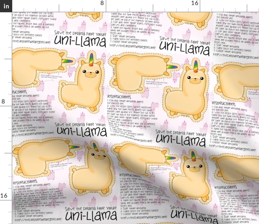 Sew Your Own Mini Orange Uni Llama