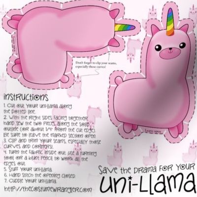 Sew Your Own Mini Pink Uni Llama