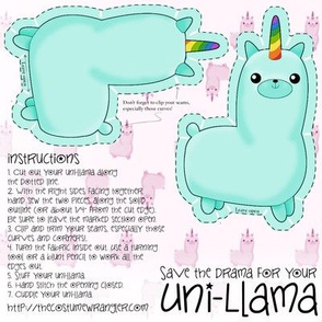 Sew Your Own Mini Teal Uni Llama