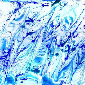 watercolor floating lines intense blue