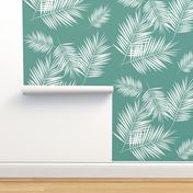 Micro scale - palm leaf white on aqua