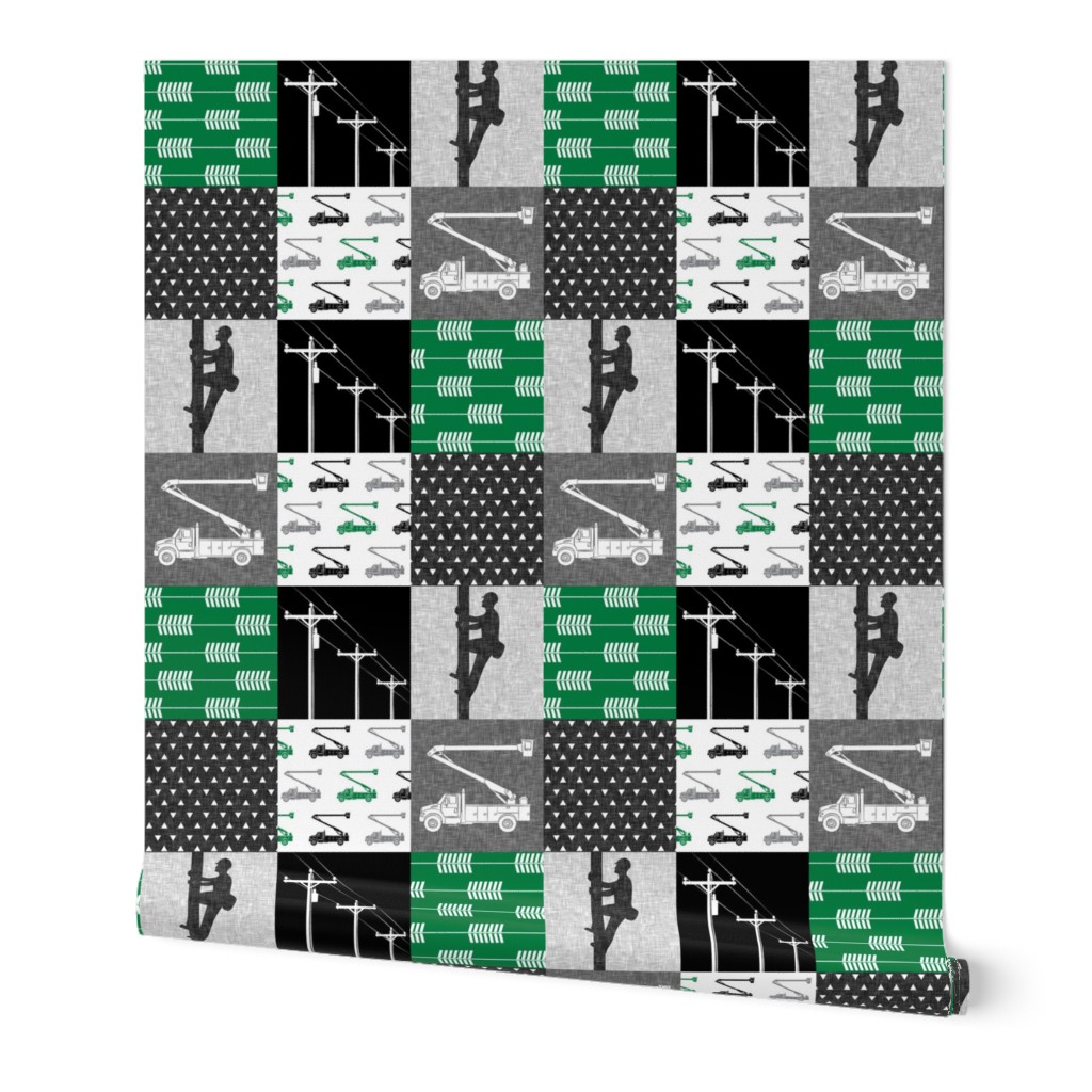 lineman patchwork - green - arrows