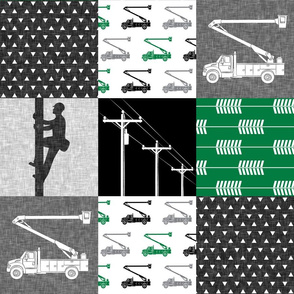 lineman patchwork - green - arrows