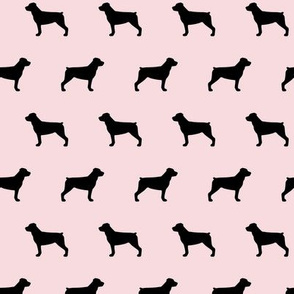 Rottweiler Dog Silhouettes Pink