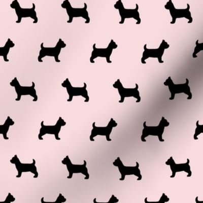 Yorkshire Terrier Silhouettes on Pink