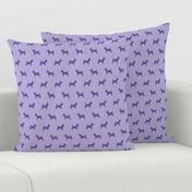 Yorkshire Terrier Silhouettes on Purple