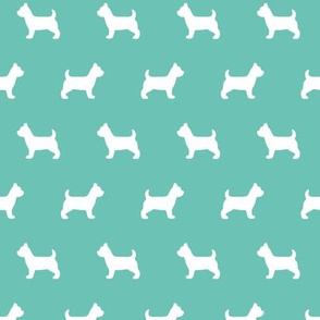 Terrier Silhouettes on Turquoise