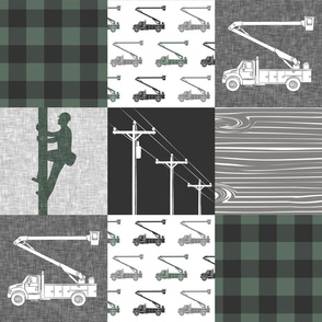 lineman patchwork - grey and adventure green