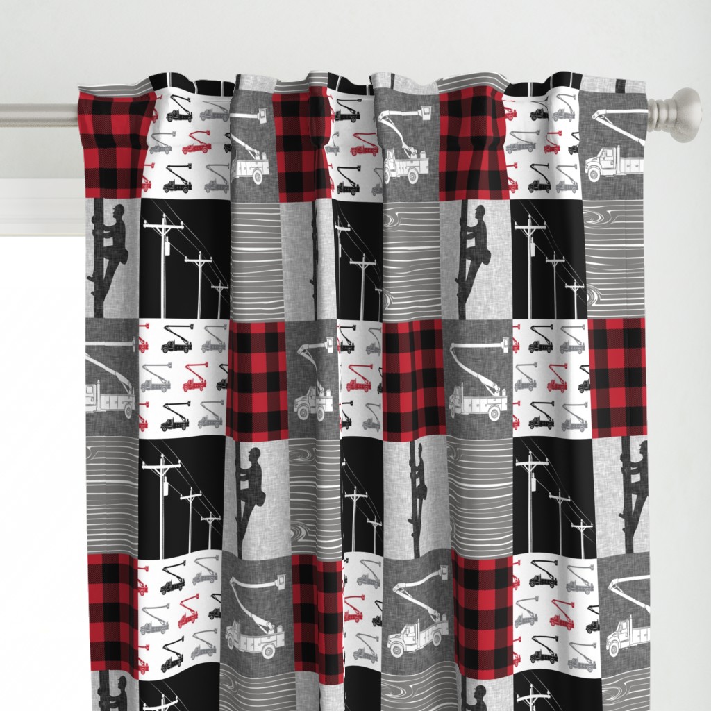 lineman patchwork - buffalo plaid