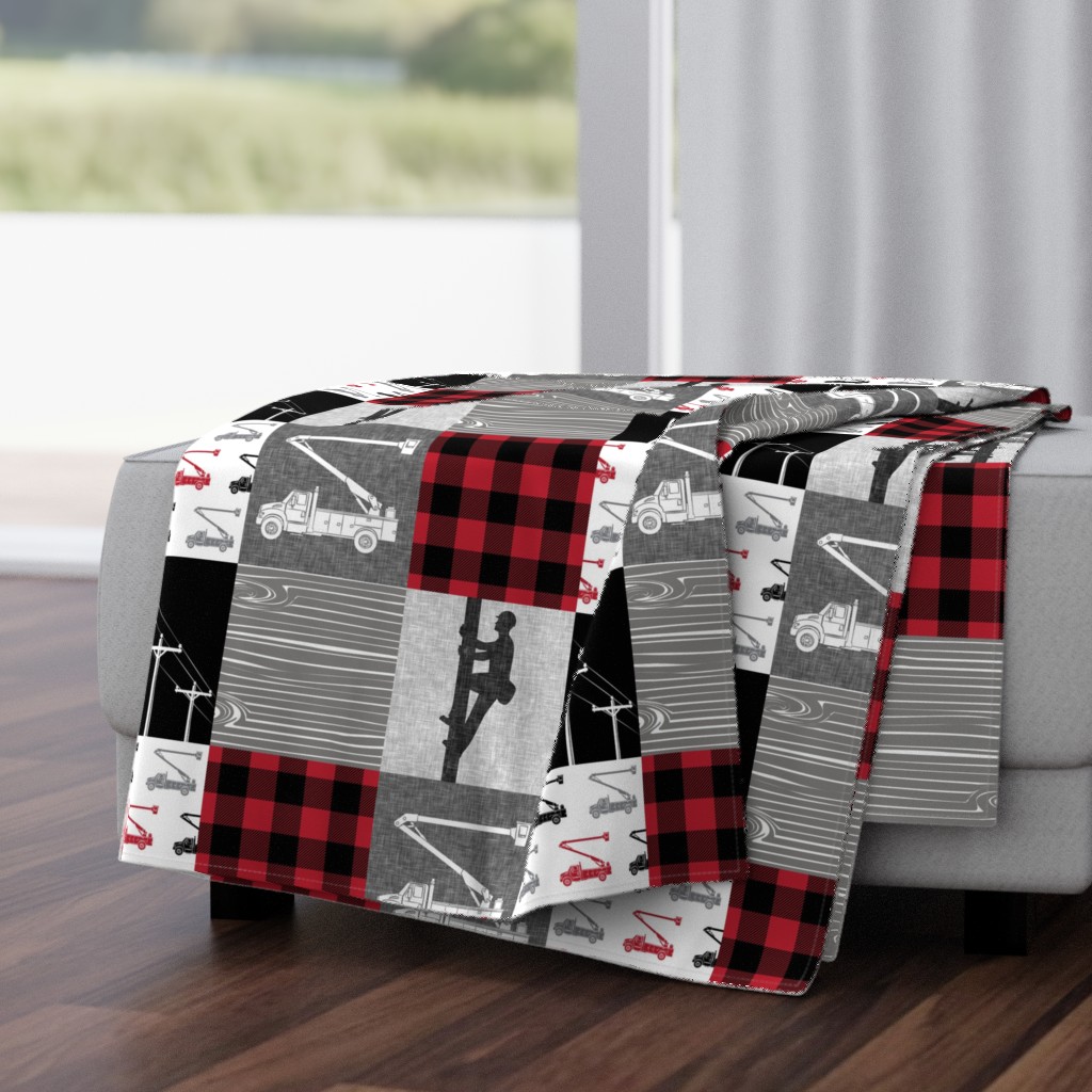 lineman patchwork - buffalo plaid