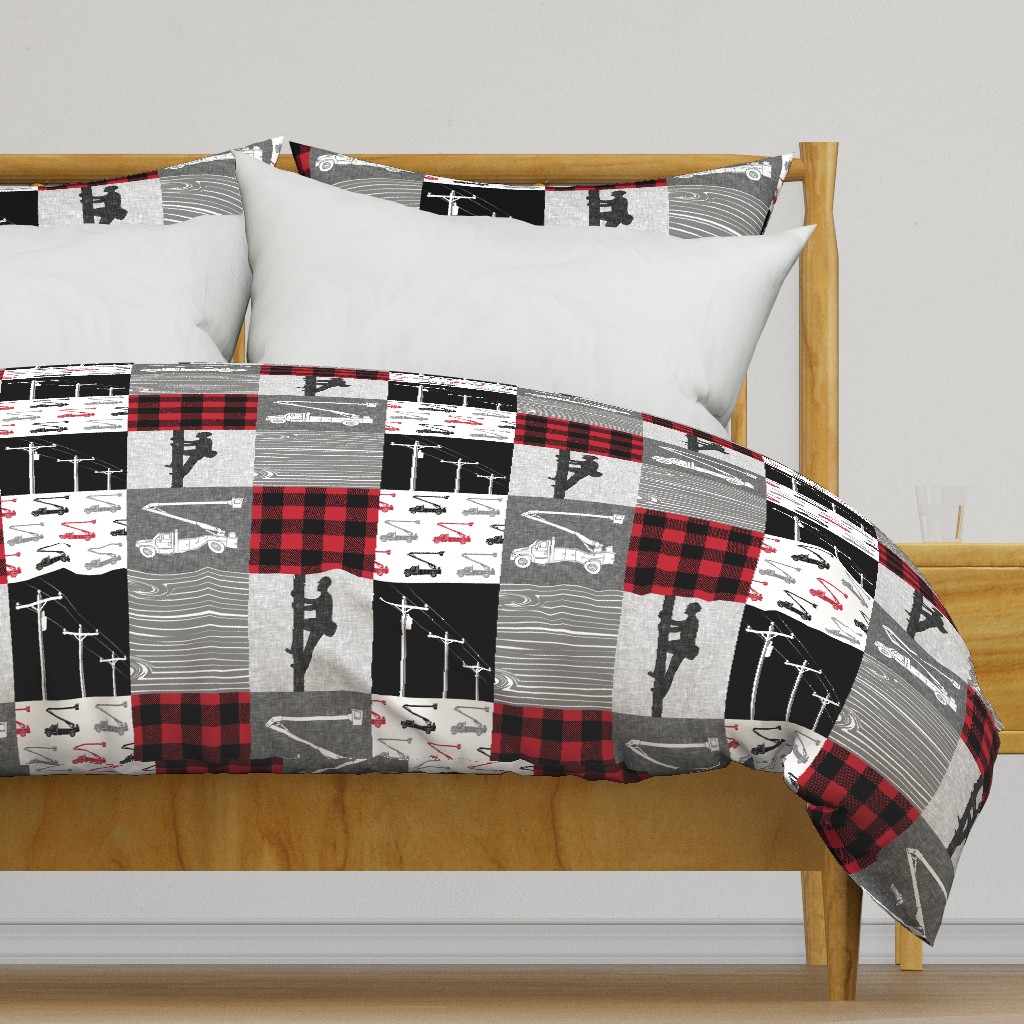 lineman patchwork - buffalo plaid