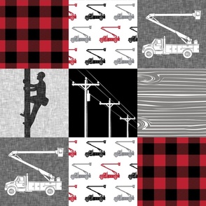 lineman patchwork - buffalo plaid