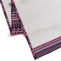 Farmhouse Kilim in Light Orchid, Navy + Burgundy