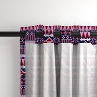 Farmhouse Kilim in Light Orchid, Navy + Burgundy