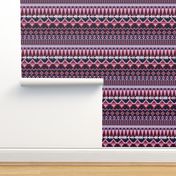 Farmhouse Kilim in Light Orchid, Navy + Burgundy