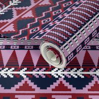 Farmhouse Kilim in Light Orchid, Navy + Burgundy