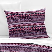 Farmhouse Kilim in Light Orchid, Navy + Burgundy