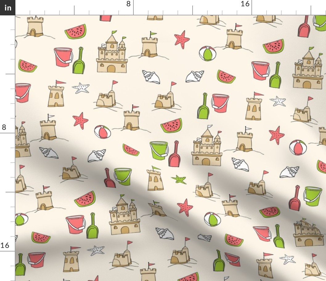 sandcastles // beach day summer fun fabric seaside sandcastle sand