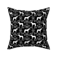 Horses floral silhouette florals farm animal pet fabric black and white