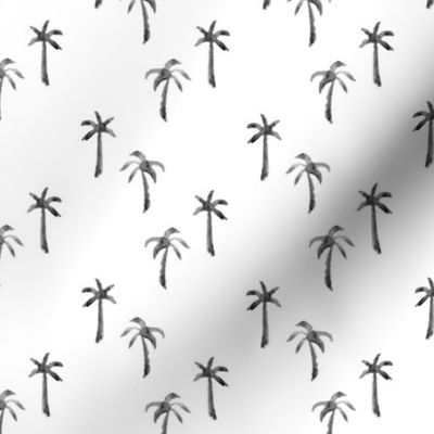 Watercolor Palm Trees // Black and White