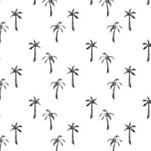 Watercolor Palm Trees // Black and White