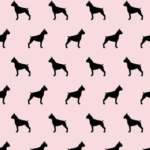 Boxer Dog Silhouettes Pink