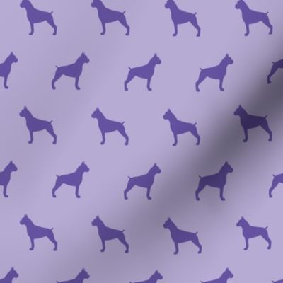 Boxer Dog Silhouettes Purple