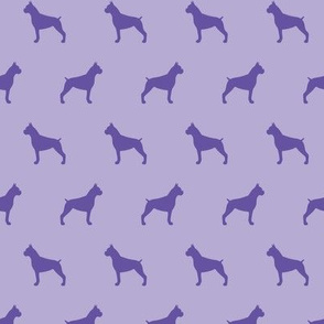 Boxer Dog Silhouettes Purple