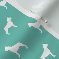 Boxer Dog Silhouettes on Turquoise