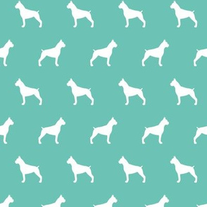 Boxer Dog Silhouettes on Turquoise