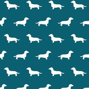 Dachshund Silhouettes on Teal