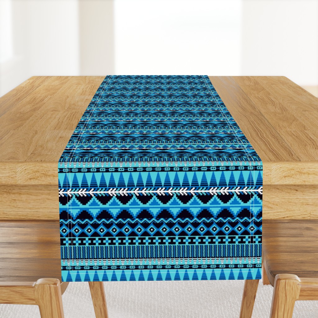 Farmhouse Kilim in Blue Monochrome Multi