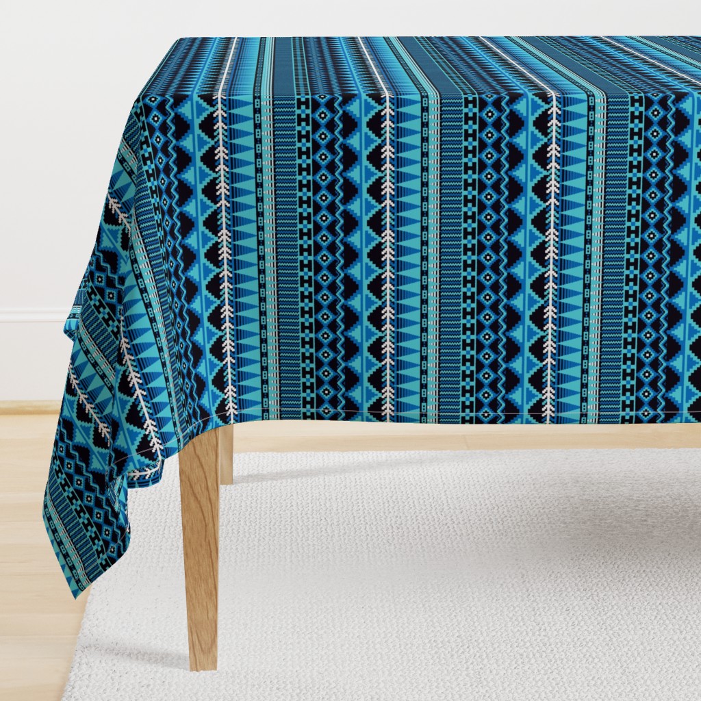 Farmhouse Kilim in Blue Monochrome Multi