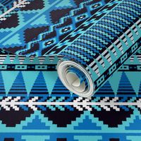 Farmhouse Kilim in Blue Monochrome Multi