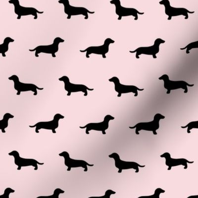 Dachshund Silhouettes on Pink