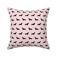 Dachshund Silhouettes on Pink