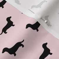 Dachshund Silhouettes on Pink