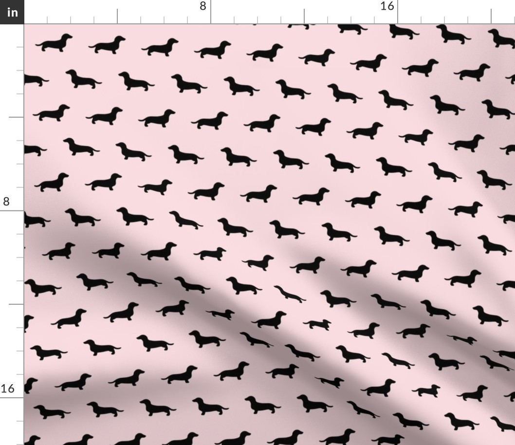 Dachshund Silhouettes on Pink