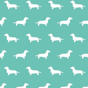 Dachshund Silhouettes on Turquoise