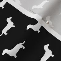 Dachshund Silhouettes on Black