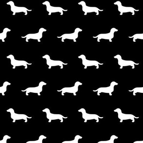 Dachshund Silhouettes on Black