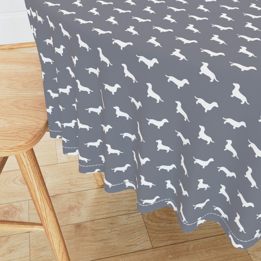 Dachshund Silhouettes on Cool Grey