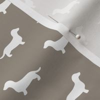 Dachshund Silhouettes on Warm Grey