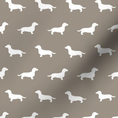 Dachshund Silhouettes on Warm Grey