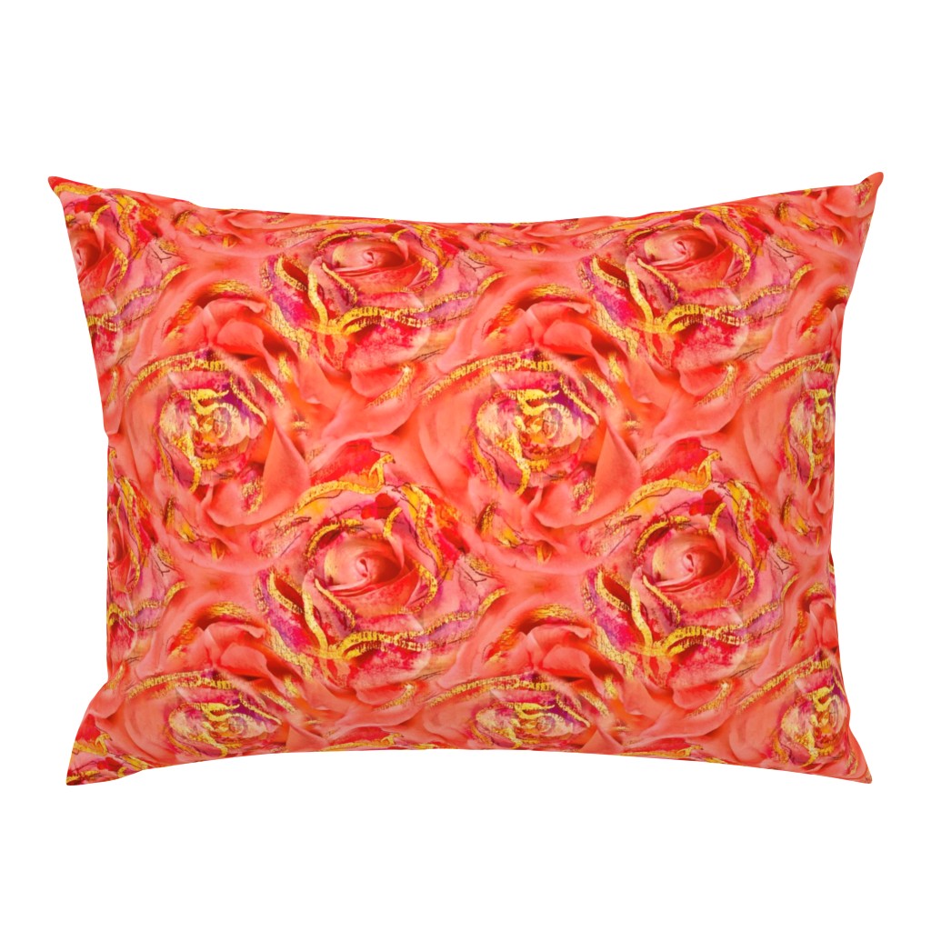 Coral Rose with Gold