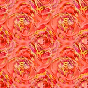 Coral Rose with Gold