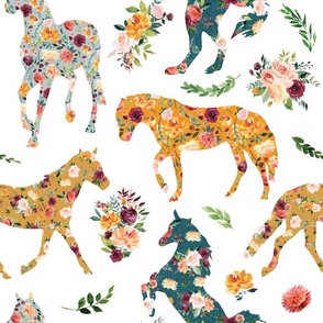 burgundy floral horse