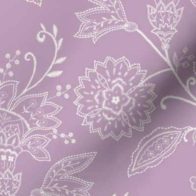 Crewel Work Allover Lilac